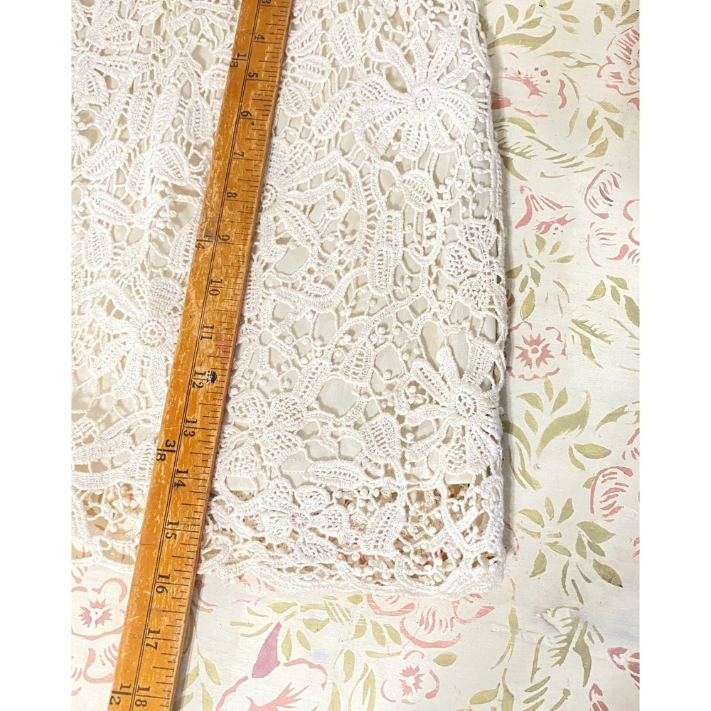 Cream Crochet Mini Skirt Floral Lace Boho Festival Ivory Small - Picture 8 of 8